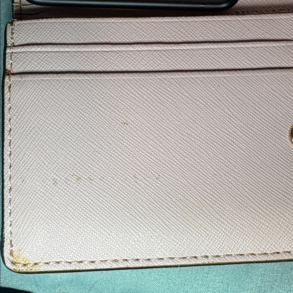 Michael Kors Fulton Flap Continental Wallet Two Tone Pink White Pebbled Leather - Picture 7 of 9